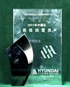 現代挖掘機最佳經營獎2011年